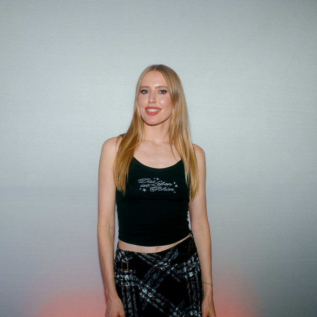Ripp-Top mit Glitzerprint